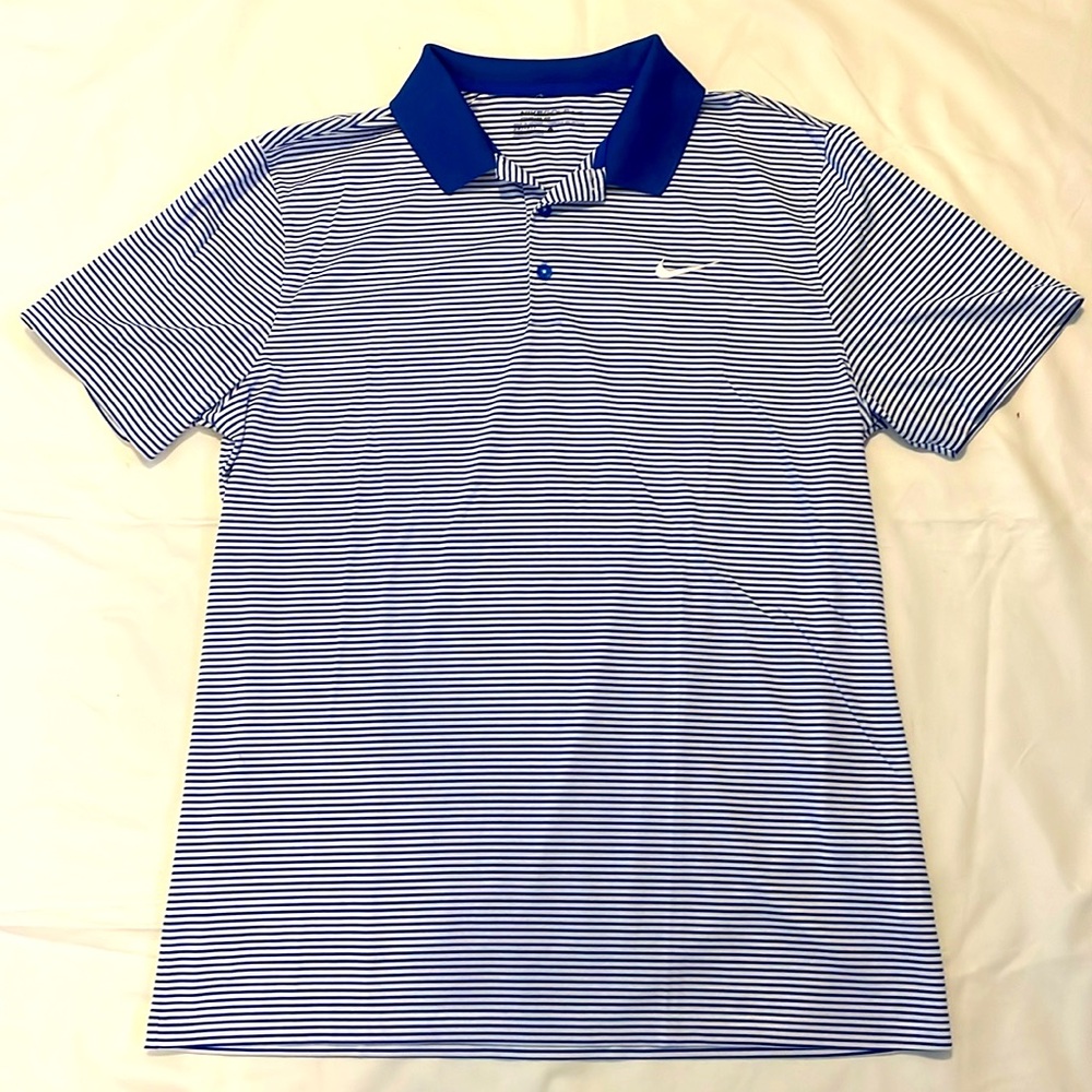 Nike Golf Tour Performance Polo (Blue/Yellow) L - Athletic Fit